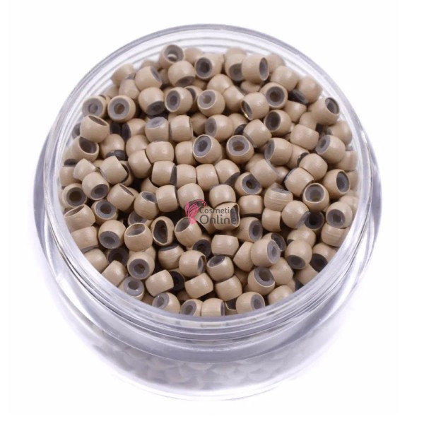 Inele Micronano Rings cu silicon pentru extensii de par 100 bucati Blond Ash NRG05
